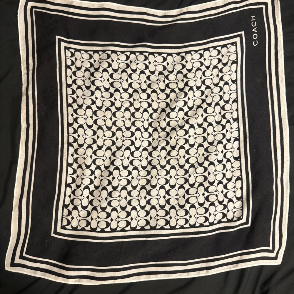 Coach Monochrome Geometric Scarf